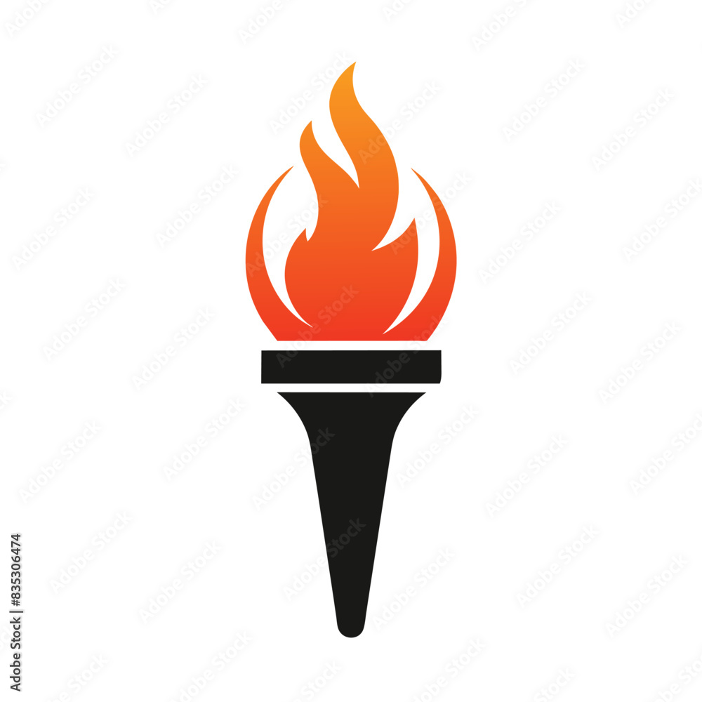Torch logo icon vector template with negative space design illustration Torch logo icon vector template with negative space design illustration