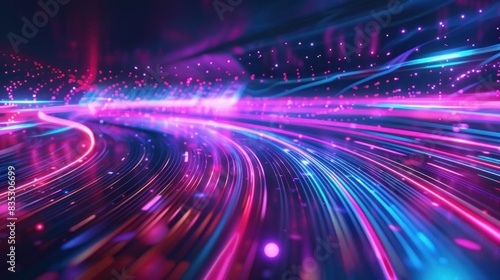 Abstract technology and lighting concept, seamlessly integrating
