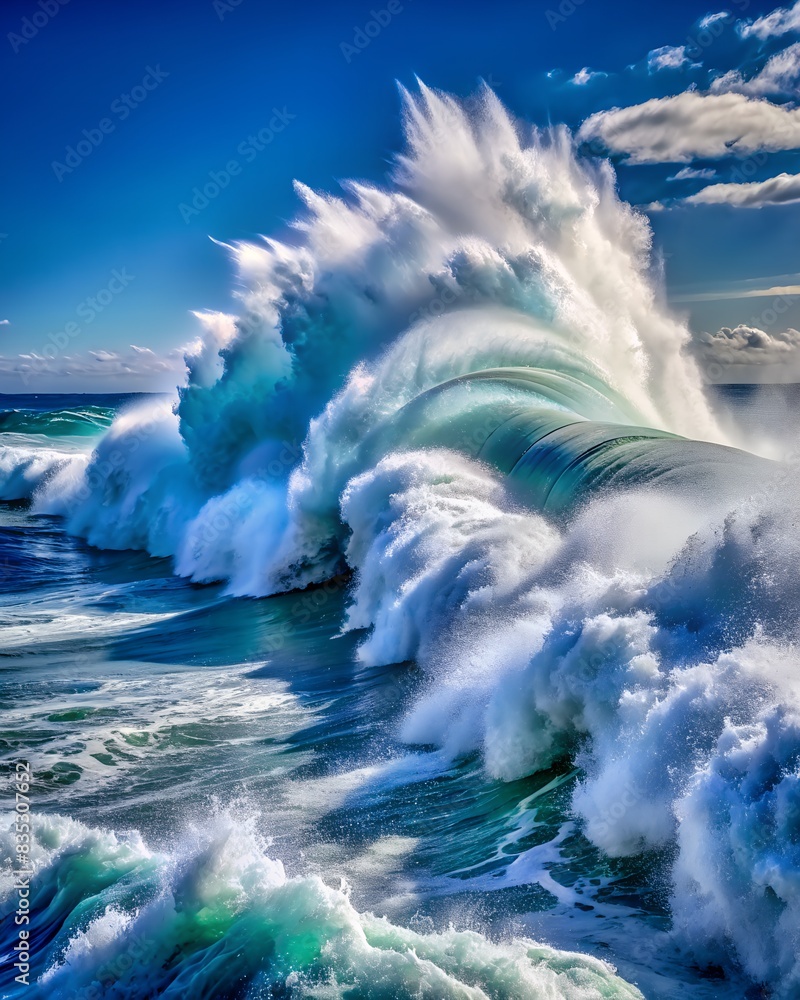 Fototapeta premium a wave that is crashing into the ocean