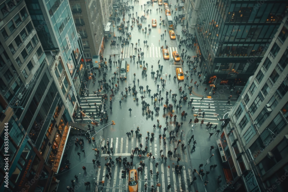 Fototapeta premium Crowded street during rush hour