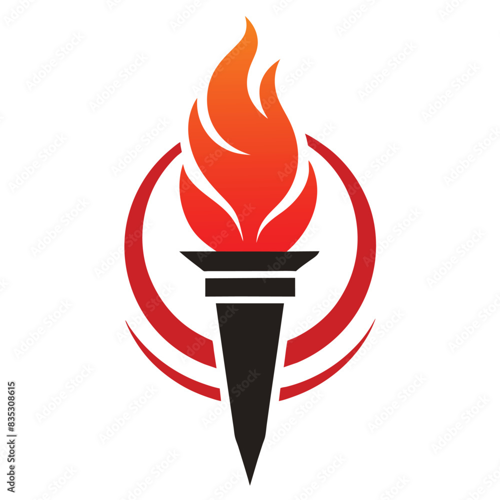 Torch logo icon vector template with negative space design illustration Torch logo icon vector template with negative space design illustration