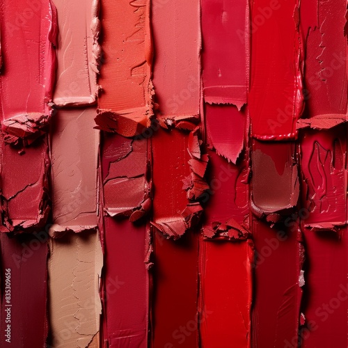 Strokes of lipstick of different colors