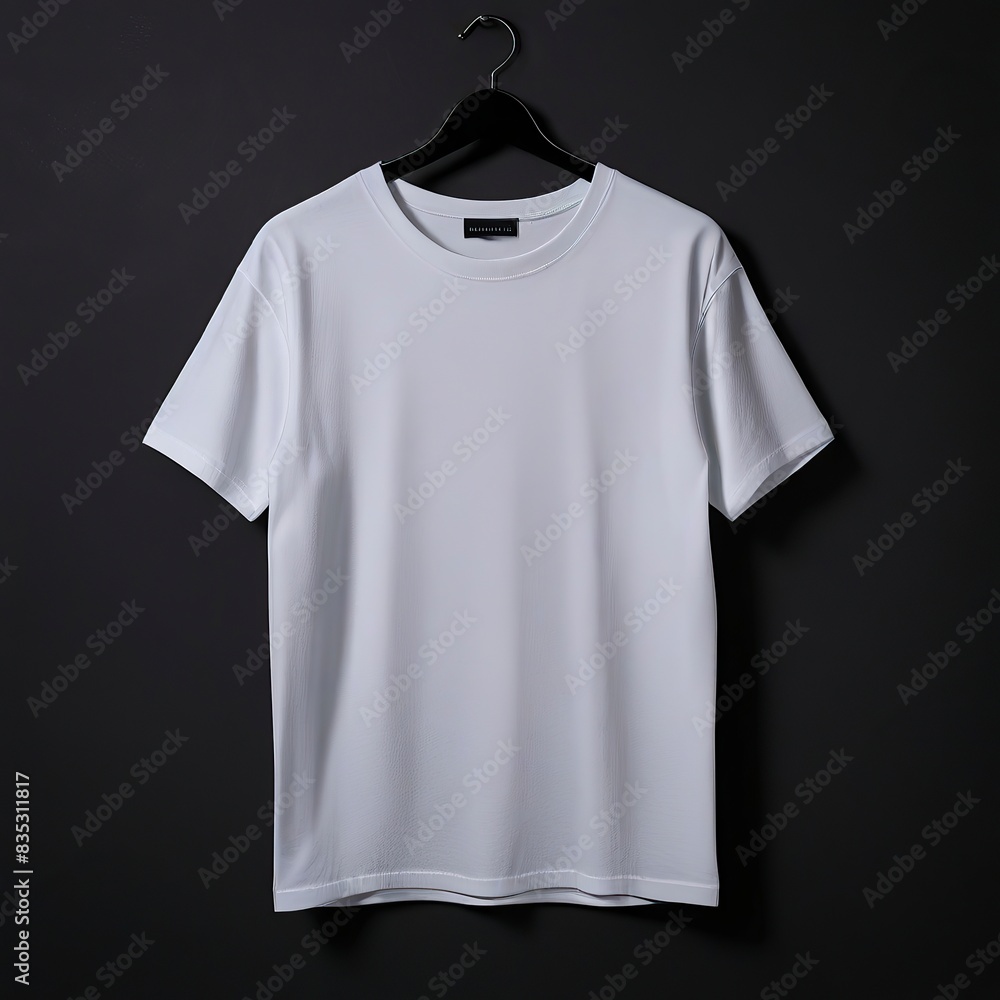 White tshirt mock up hanging on a wooden wall new mockup photo rendering White tshirt mock up hanging on a wooden wall new mockup photo rendering
