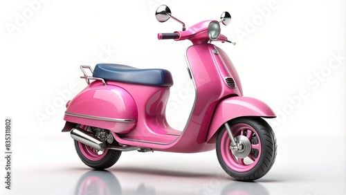 render of a pink scooter isolated on white background, scooter,render, pink, isolated, white, vehicle, transportation, toy, concept, trendy, modern, fun, cute, urban, design,hobby