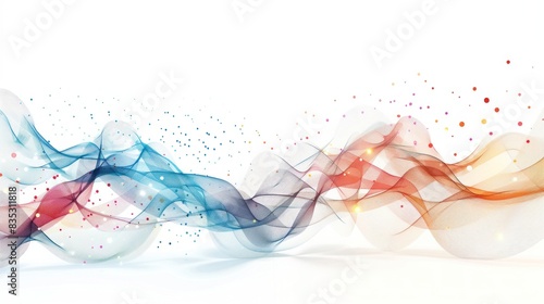 Abstract art of combining technology and wave, seamlessly integrating on white background
