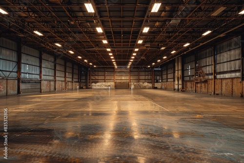 Empty industrial warehouse in a factory