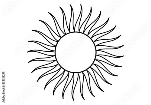 Icono negro de un sol en fondo blanco
