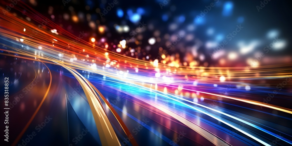 High-speed Internet background featuring broadband WiFi modem signals and rapid download/upload speeds. Concept Internet Technology, Broadband WiFi, High-speed Connection, Modem Signals High-speed Internet background featuring broadband WiFi modem signals and rapid download/upload speeds. Concept Internet Technology, Broadband WiFi, High-speed Connection, Modem Signals