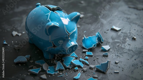 The Broken Blue Piggybank photo