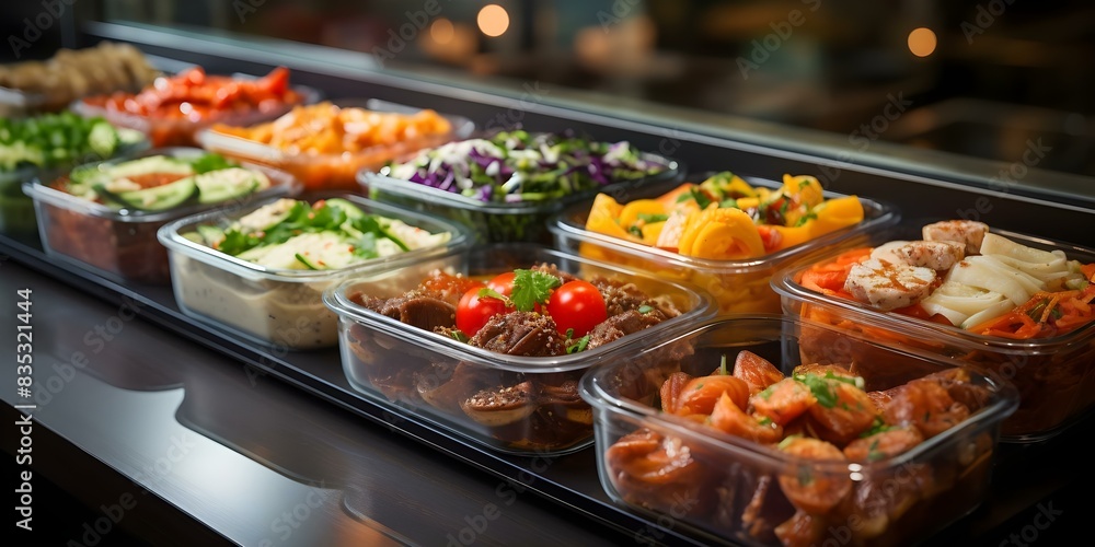 Diverse Cuisine in Unique Gastronomic Containers: A Self-Serve Eatery. Concept Diverse Cuisine, Unique Containers, Gastronomic Experience, Self-Serve Eatery Diverse Cuisine in Unique Gastronomic Containers: A Self-Serve Eatery. Concept Diverse Cuisine, Unique Containers, Gastronomic Experience, Self-Serve Eatery