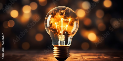 Innovative Solution and Connection Illuminated: Digital Light Bulb Symbolizing Creativity. Concept Innovative Solutions, Connection Illuminated, Digital Light Bulb, Creativity Symbolism