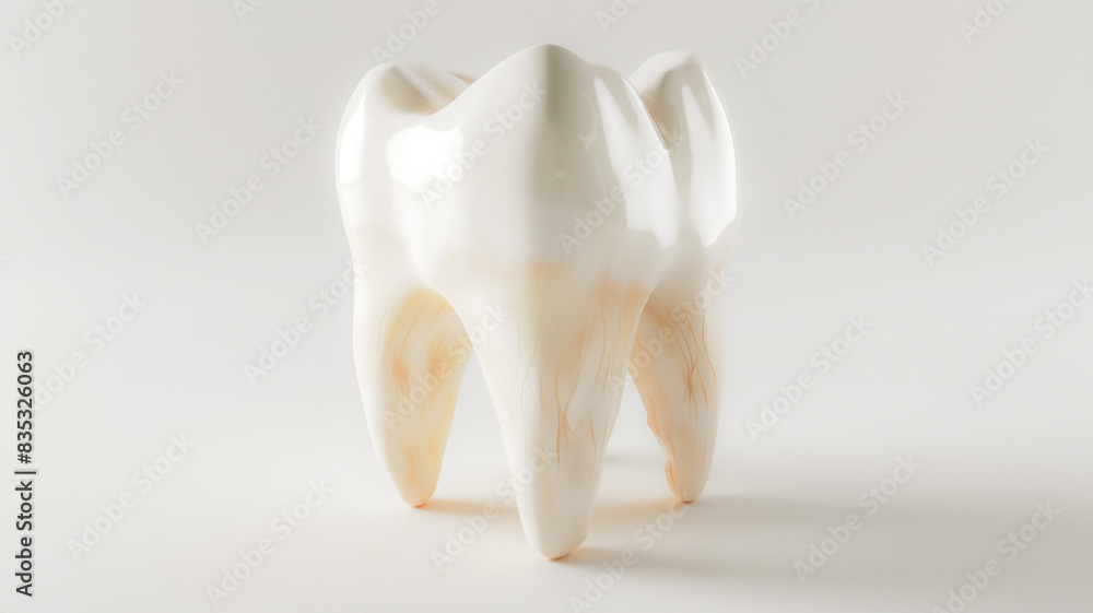 Fototapeta premium White tooth isolated on white background .