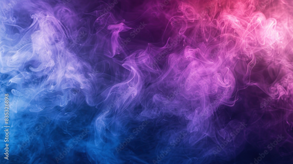 Vivid transition from purple to blue smoke, ideal for dynamic graphics and vibrant backgrounds Vivid transition from purple to blue smoke, ideal for dynamic graphics and vibrant backgrounds