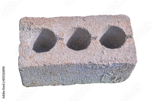 Hollow cinder block isolate on a white background.