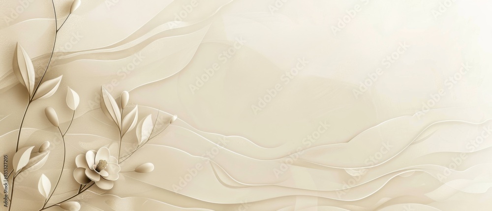 An artistic abstract background featuring stylized floral elements in a beige color scheme An artistic abstract background featuring stylized floral elements in a beige color scheme