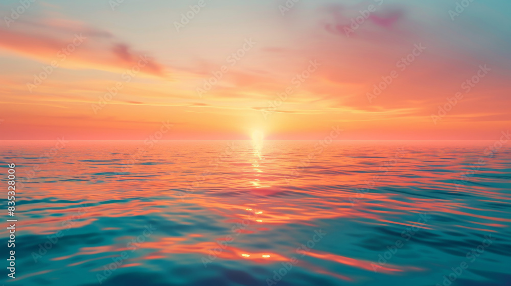 Fototapeta premium Peaceful seascape background with sunrise