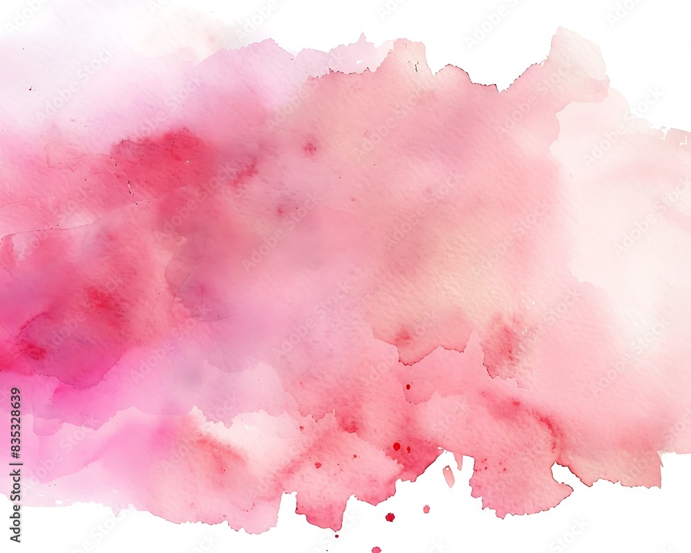 Abstract pink watercolor background texture on white, hand painted on paper Abstract pink watercolor background texture on white, hand painted on paper