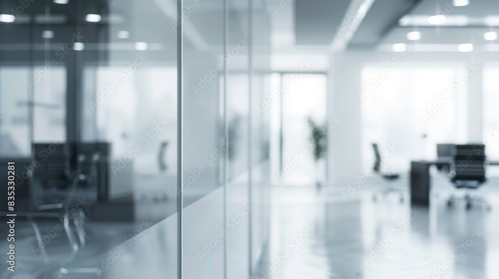 blurred background of a modern office interior in gray tones with panoramic windows blurred background of a modern office interior in gray tones with panoramic windows