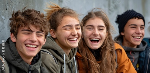 Group of Young People Laughing Together