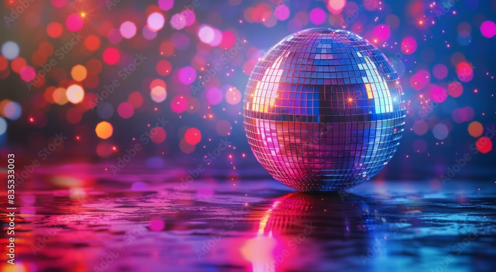 Fototapeta premium Floating Shiny Disco Ball