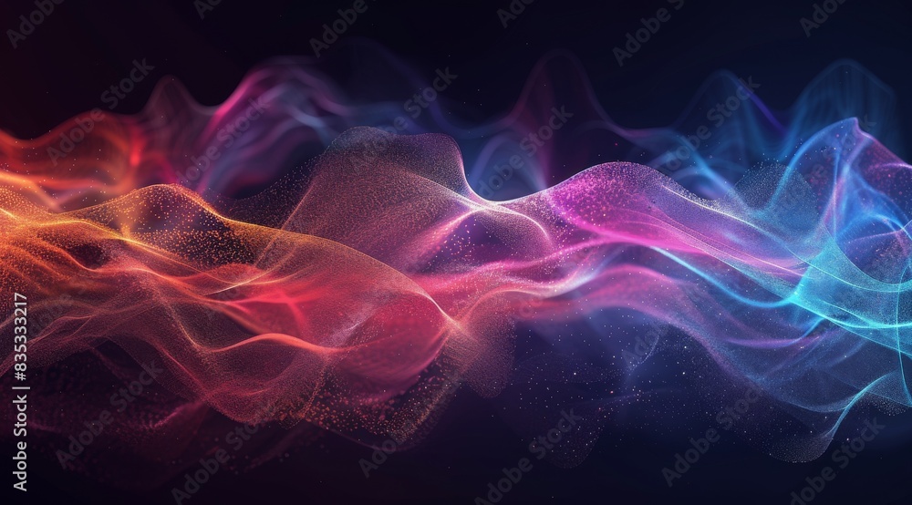Fototapeta premium Vibrant Light Wave on Black Background