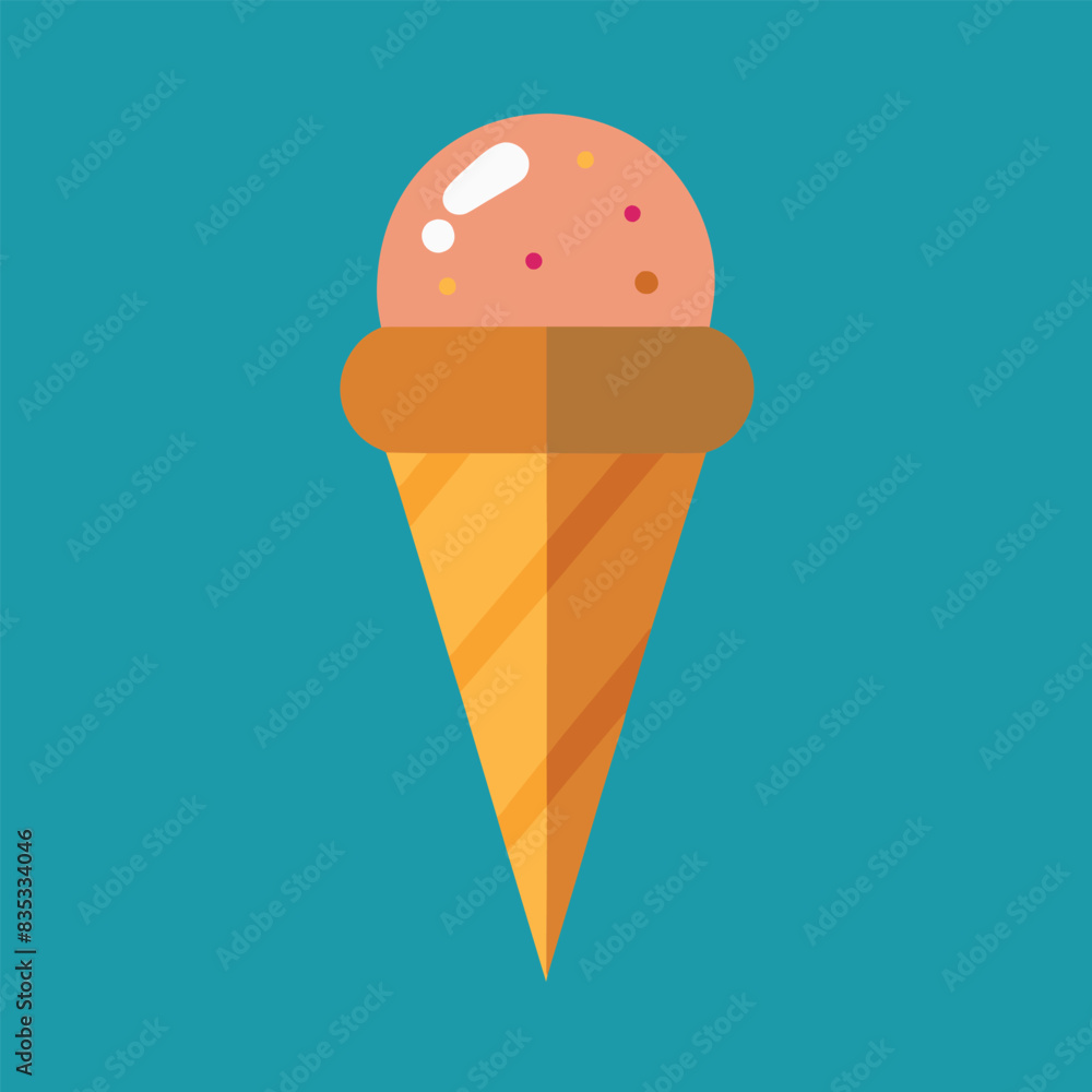 cone ice cream vector art illustration, a cone ice cream vector illustration