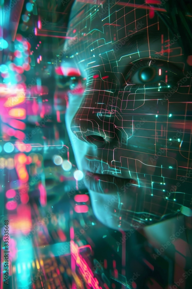 Obraz premium Modern Technology Concept: Digital Data Technology