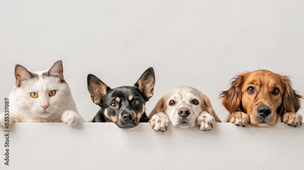 The cat and three dogs The cat and three dogs