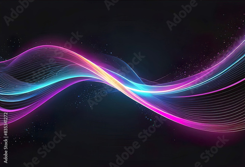 Vector abstract technology, light neon digital lines for artificial intelligence technology concept, digital technology, communication, 5G, science, data transmission and encryption, digital archives, © Perecciv