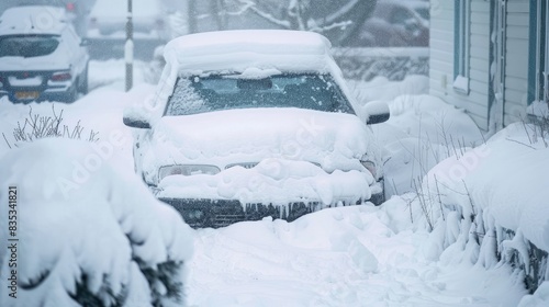 Wallpaper Mural Car covered in snow Torontodigital.ca