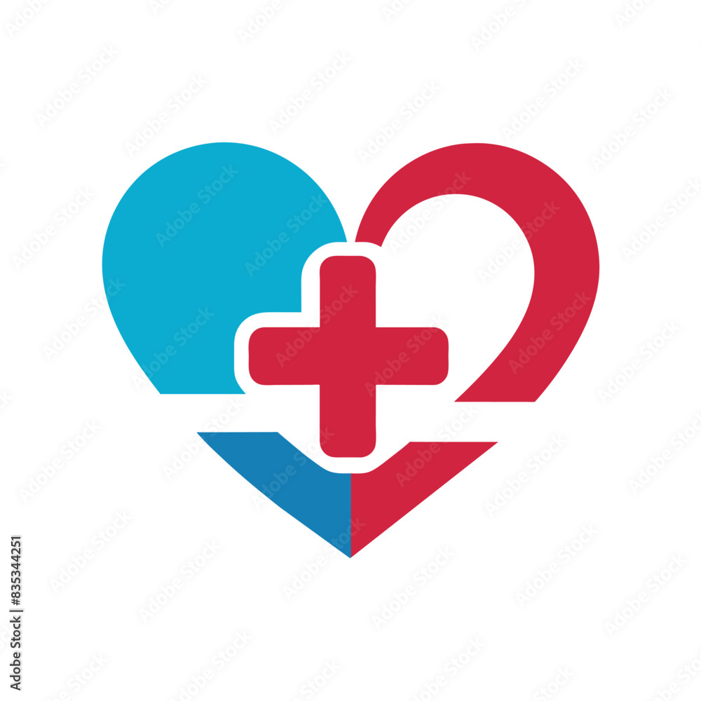 Minimal and simple medical logo concept vector art illustration, a heart shape medical logo Minimal and simple medical logo concept vector art illustration, a heart shape medical logo