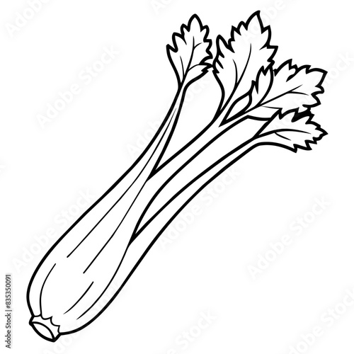 Detailed Vector Illustration of Fresh Celery Stalk