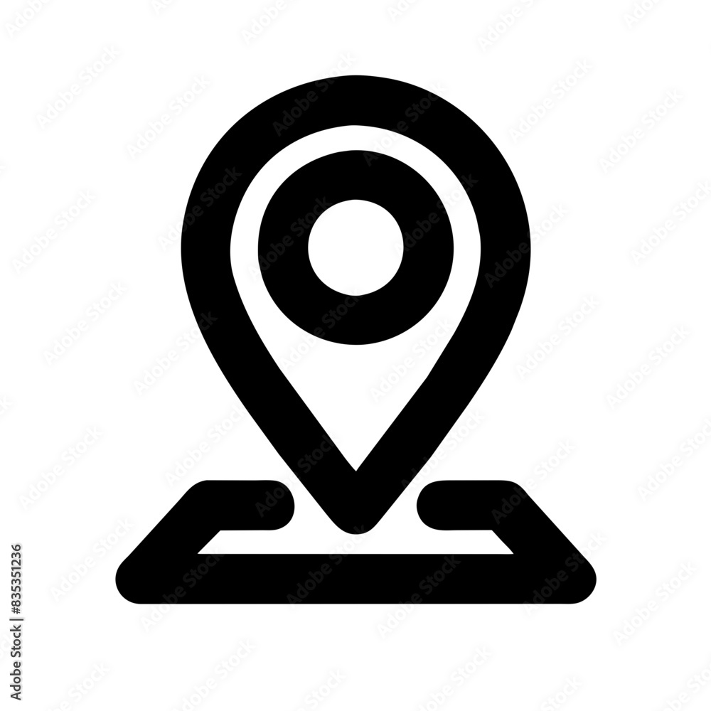 Simple black location pin icon, vector illustration Simple black location pin icon, vector illustration