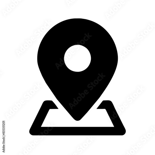 Simple Black Location Pin Icon - Vector