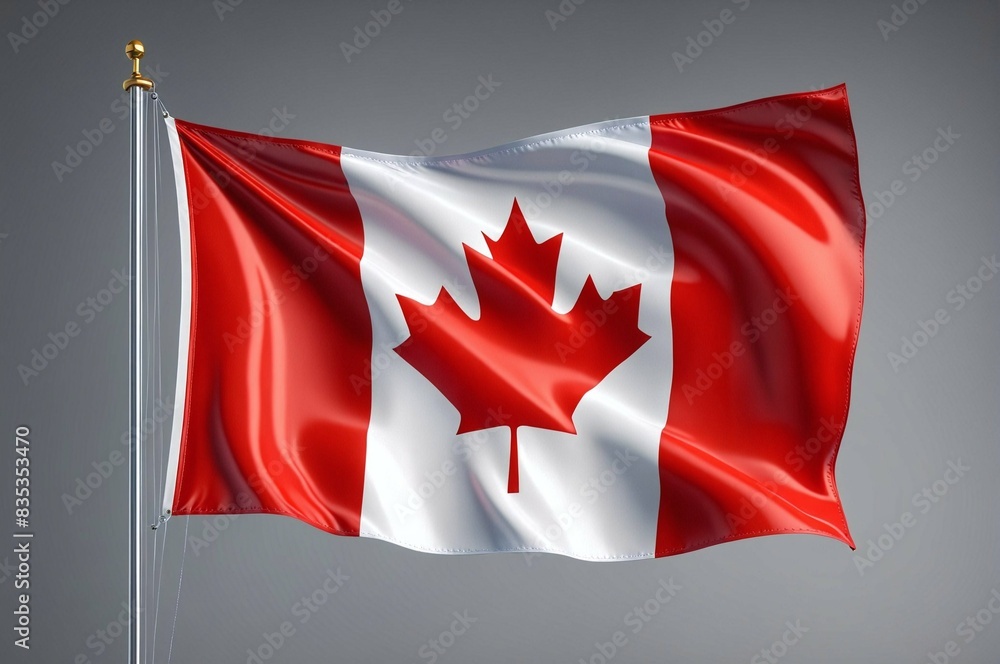 A Canadian flag is waving in the wind A Canadian flag is waving in the wind