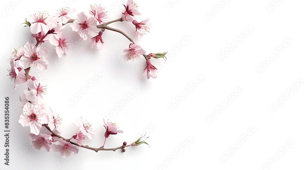 Delicate Cherry Blossoms Blooming on Tree Branch with Romantic Spring Vibes Delicate Cherry Blossoms Blooming on Tree Branch with Romantic Spring Vibes