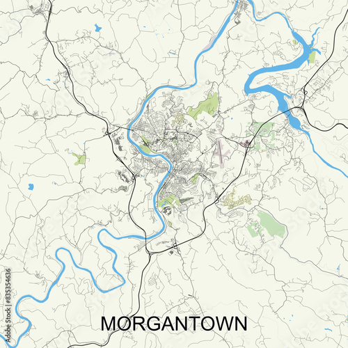 Morgantown  West Virginia  United States map poster art