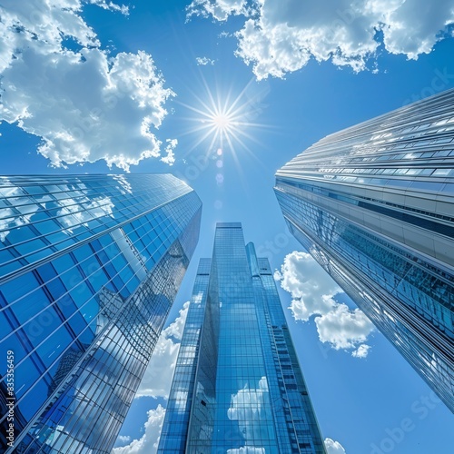 View of skyscrapers in downtown at day