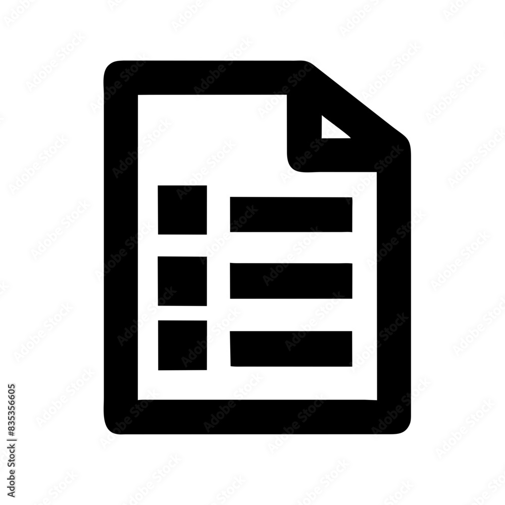 Simple Vector Icon of Document with Text Blocks Simple Vector Icon of Document with Text Blocks