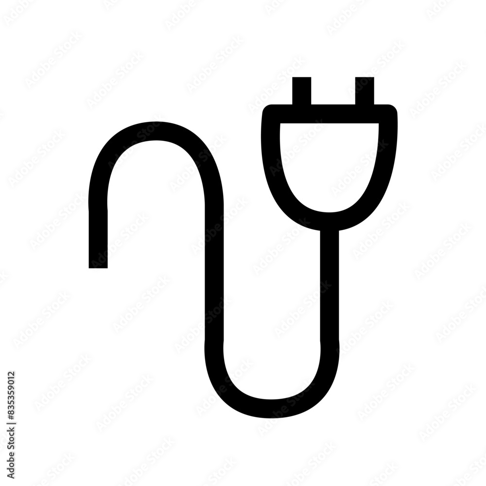Plug icon vector Electric plug signline isolated on white Plug icon vector Electric plug signline isolated on white
