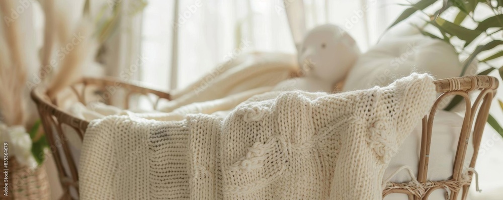 A beautiful knitted blanket perfect for a newborn baby A beautiful knitted blanket perfect for a newborn baby