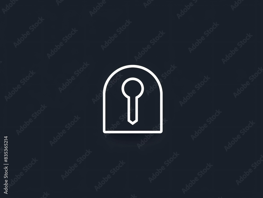 A central minimalist keyhole icon, designed with simple lines on a solid background. The stark contrast highlights the keyhole, representing access control and cybersecurity. A central minimalist keyhole icon, designed with simple lines on a solid background. The stark contrast highlights the keyhole, representing access control and cybersecurity.