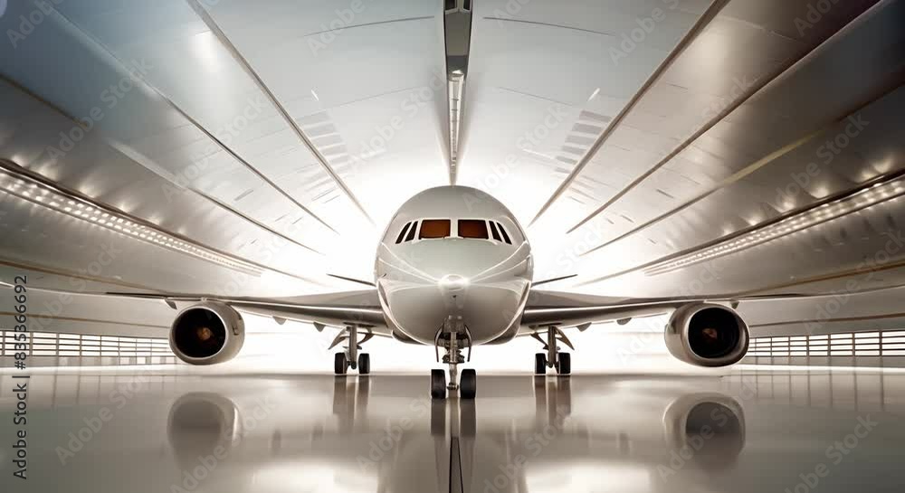 Photo of supersonic passenger plane in futuristic hangar. Concept Supersonic Airliner, Future Technology, Hangar Design, Aviation Innovation, Aerospace Engineering Photo of supersonic passenger plane in futuristic hangar. Concept Supersonic Airliner, Future Technology, Hangar Design, Aviation Innovation, Aerospace Engineering