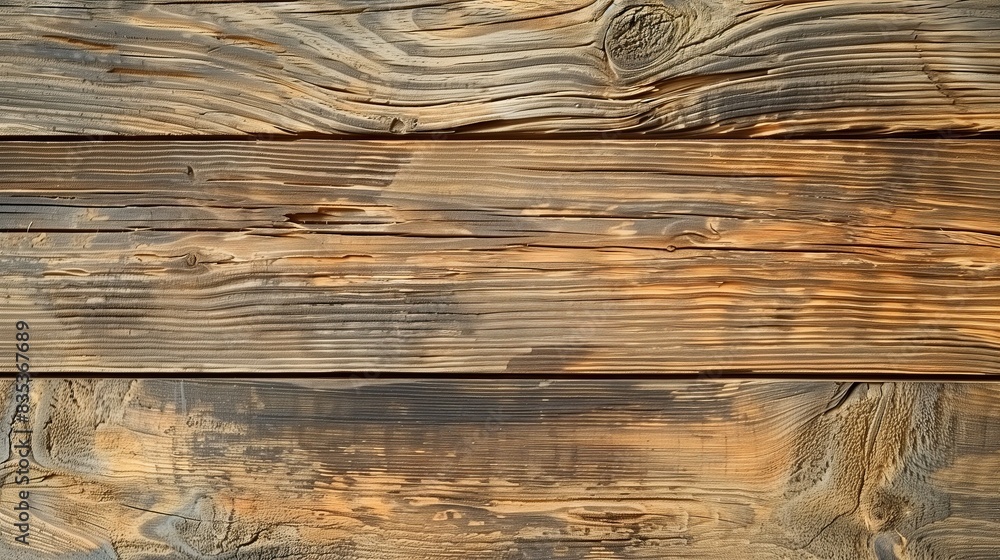 Fototapeta premium Close-Up of Rustic Wooden Planks with Natural Texture and Grain Patterns for Backgrounds, Textures, and Design Projects