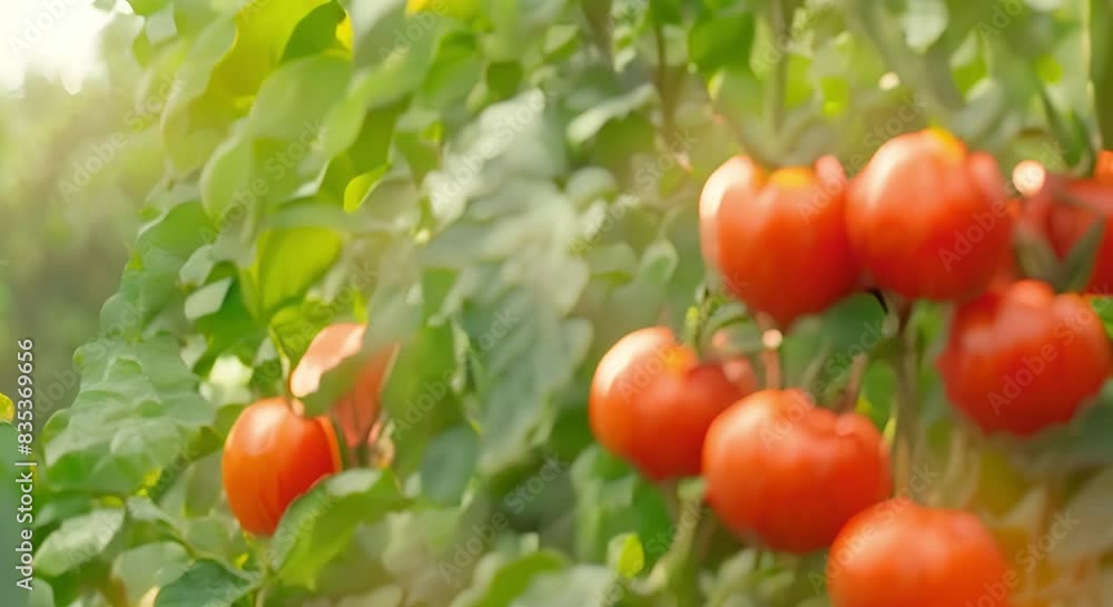 Sweet Tomato Plant: Producing Small Cherry Tomatoes That Change Color as They Grow. Concept Gardening, Tomato Plants, Cherry Tomatoes, Color Changing, Small Fruits Sweet Tomato Plant: Producing Small Cherry Tomatoes That Change Color as They Grow. Concept Gardening, Tomato Plants, Cherry Tomatoes, Color Changing, Small Fruits