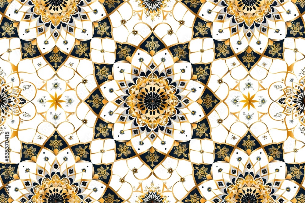 A seamless pattern of traditional Islamic geometric patterns, composed with thin lines and stars, on a white background. A seamless pattern of traditional Islamic geometric patterns, composed with thin lines and stars, on a white background.