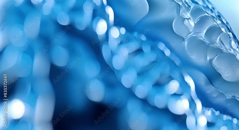 Blue 3D DNA double helix structure in medical research and ...