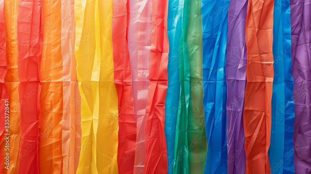 Rainbow stripes representing LGBTQ+ pride, highlighting diversity and inclusion (close up, celebration theme, vibrant, Fusion, parade backdrop) Rainbow stripes representing LGBTQ+ pride, highlighting diversity and inclusion (close up, celebration theme, vibrant, Fusion, parade backdrop)