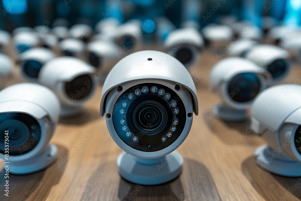 cctv camera. Surveillance cameras. Set of various CCTV cameras on a textured background close-up with space for text. home security system concept cctv camera. Surveillance cameras. Set of various CCTV cameras on a textured background close-up with space for text. home security system concept
