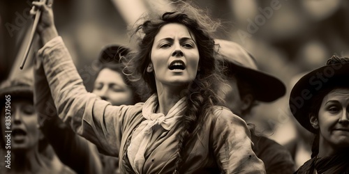 The Suffragettes' Fight for Women's Voting Rights Through Protests and Activism. Concept Women's Suffrage, Voting Rights Movement, Suffragettes, Protests, Activism photo
